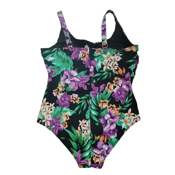 Swim 365 Tropical Floral Print One Piece Swimsuit Size 26w - Picture 2 of 7
